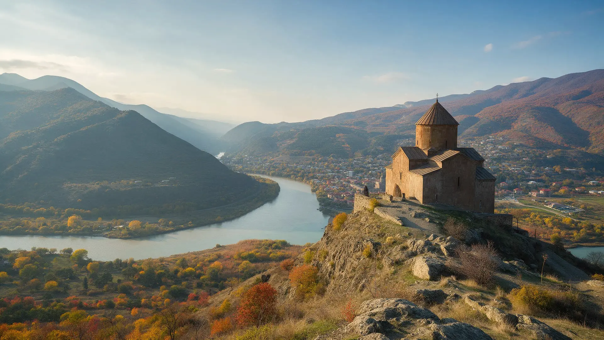 Jvari Monastery above the confluence of the Aragvi and Mtkvari